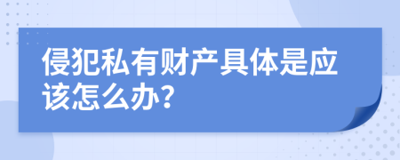 侵犯私有财产具体是应该怎么办？