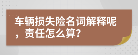 车辆损失险名词解释呢，责任怎么算？