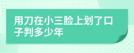 用刀在小三脸上划了口子判多少年