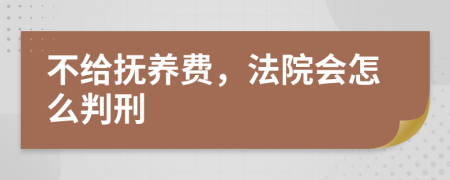 不给抚养费，法院会怎么判刑