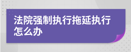 法院强制执行拖延执行怎么办