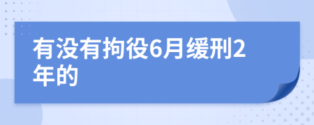  有没有拘役6月缓刑2年的