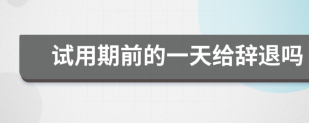 试用期前的一天给辞退吗