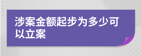 涉案金额起步为多少可以立案