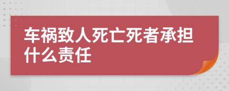 车祸致人死亡死者承担什么责任