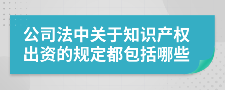 公司法中关于知识产权出资的规定都包括哪些