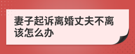 妻子起诉离婚丈夫不离该怎么办