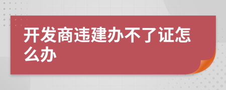 开发商违建办不了证怎么办