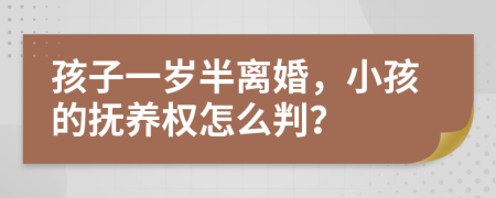 孩子一岁半离婚，小孩的抚养权怎么判？