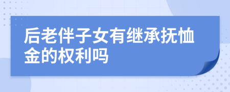 后老伴子女有继承抚恤金的权利吗