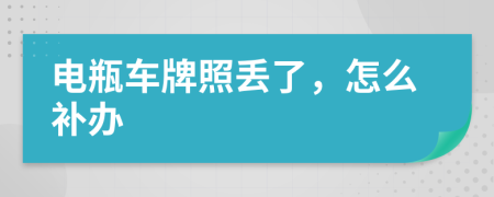 电瓶车牌照丢了，怎么补办