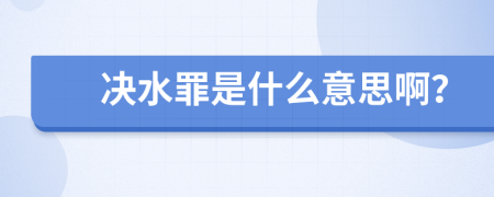 决水罪是什么意思啊？