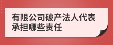 有限公司破产法人代表承担哪些责任