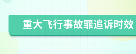 重大飞行事故罪追诉时效