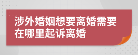 涉外婚姻想要离婚需要在哪里起诉离婚