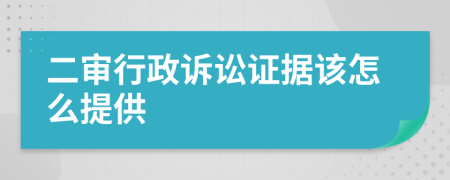 二审行政诉讼证据该怎么提供