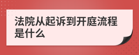 法院从起诉到开庭流程是什么