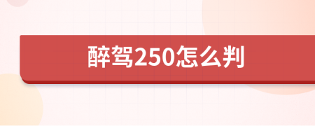 醉驾250怎么判