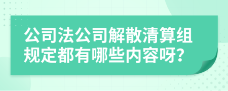 公司法公司解散清算组规定都有哪些内容呀？