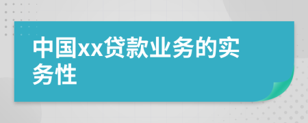 中国xx贷款业务的实务性