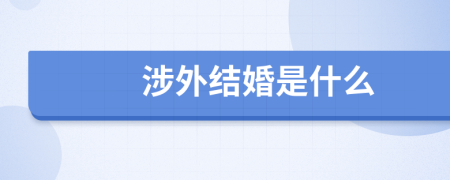 涉外结婚是什么