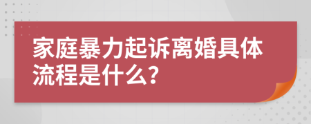 家庭暴力起诉离婚具体流程是什么？