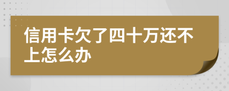 信用卡欠了四十万还不上怎么办