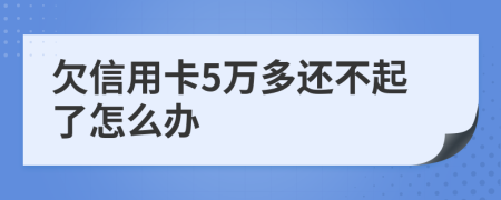 欠信用卡5万多还不起了怎么办