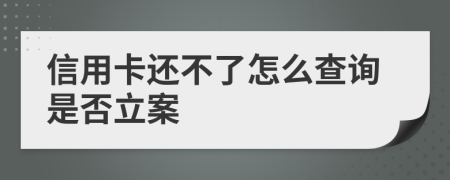 信用卡还不了怎么查询是否立案