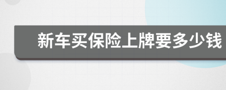 新车买保险上牌要多少钱