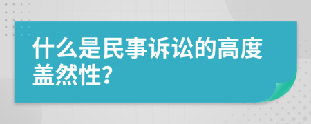 什么是民事诉讼的高度盖然性？