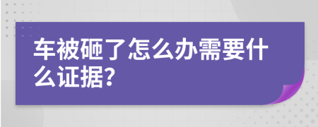 车被砸了怎么办需要什么证据？