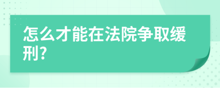 怎么才能在法院争取缓刑?