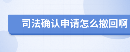 司法确认申请怎么撤回啊