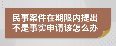 民事案件在期限内提出不是事实申请该怎么办