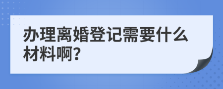 办理离婚登记需要什么材料啊？