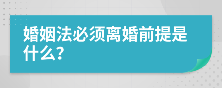 婚姻法必须离婚前提是什么？