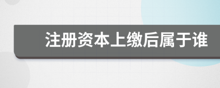 注册资本上缴后属于谁