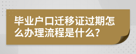毕业户口迁移证过期怎么办理流程是什么？
