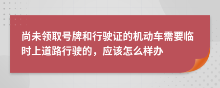 尚未领取号牌和行驶证的机动车需要临时上道路行驶的，应该怎么样办