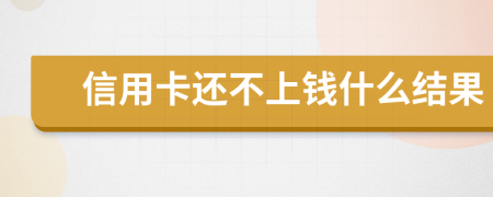 信用卡还不上钱什么结果