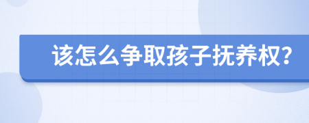 该怎么争取孩子抚养权？