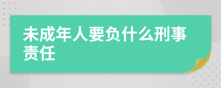 未成年人要负什么刑事责任