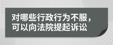 对哪些行政行为不服，可以向法院提起诉讼