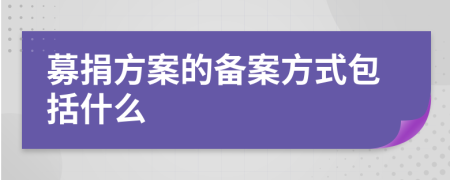 募捐方案的备案方式包括什么