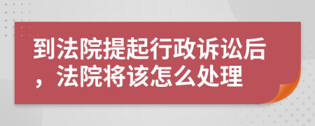 到法院提起行政诉讼后，法院将该怎么处理