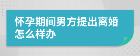 怀孕期间男方提出离婚怎么样办