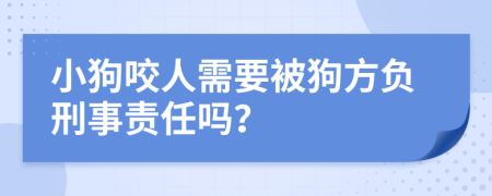 小狗咬人需要被狗方负刑事责任吗？