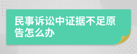 民事诉讼中证据不足原告怎么办