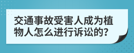 交通事故受害人成为植物人怎么进行诉讼的？